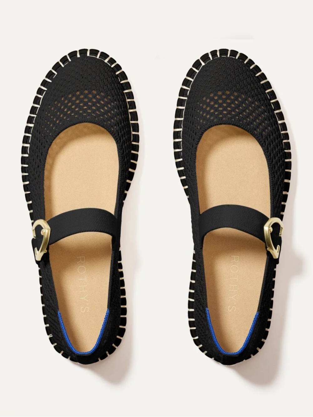 ROTHY’S The Espadrille Mary Jane Shoe Black Size 11 Washable Plush Footbed NEW